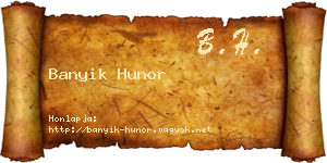Banyik Hunor névjegykártya